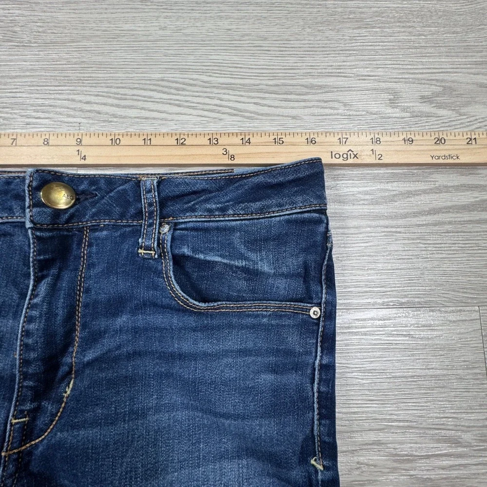 American Eagle Women Skinny Jeans Super Stretch Dark Wash 12 Long Blue Denim - Picture 6 of 9